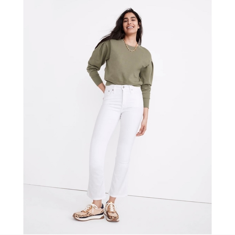 Madewell Cali Demi Boot Denim Bootcut Jeans In Pure White Style AJ195 NWT Sz 23